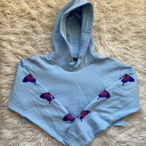 Size S Blue Cropped Pretty Little Thing Hoodie